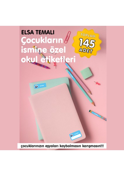 Elsa Temalı Ismeözel Okul Etiketi