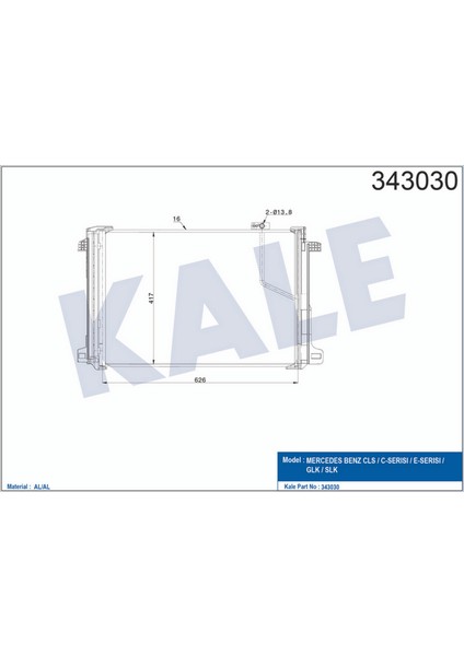 Klima Radyatoru Mercedes X204 W204 S204 C204 C218 W212 A207 C207 18051