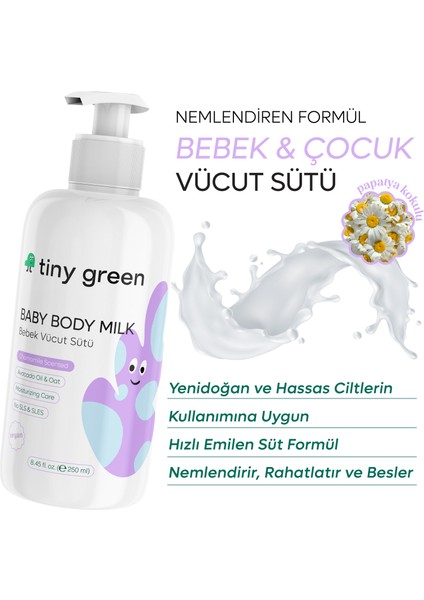 Tiny Green Bebek Vücut Sütü Papatya Kokulu 250 ml