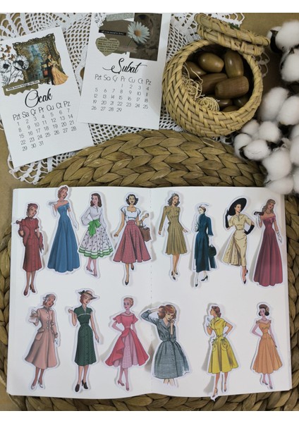 50's Fashion Girl Tekli Sticker Set 02 Ajanda Planlayıcı