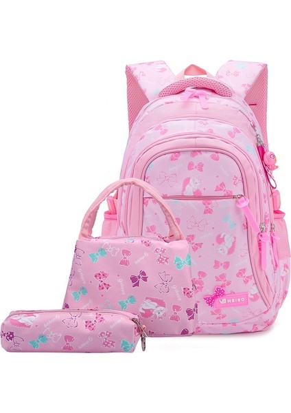 3 Parça Set Kız Çocuk Ilkokul Çantası - Mor (Yurt Dışından) fiyatları