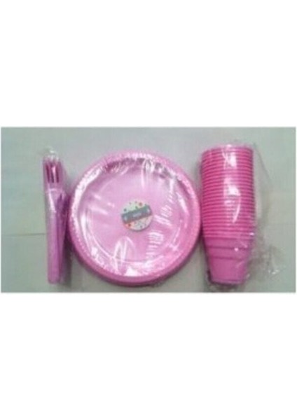 Pietrapembe Renk 25 Li Plastik Bardak+Catal+Tabak