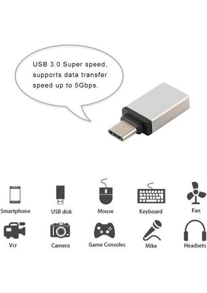 MT49 USB 3.0 To Type-C Otg Dönüştürücü Adaptör iPhone ile Uyumlu 15 Android Macbook ile Uyumlu