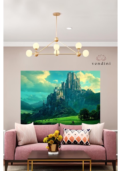 GND DİJİTAL Kaliteli Kumaş, Canlı Renkler Duvar Halısı/Örtüsü(Gerçek kadife kumaş, İncecik örtü değildir)