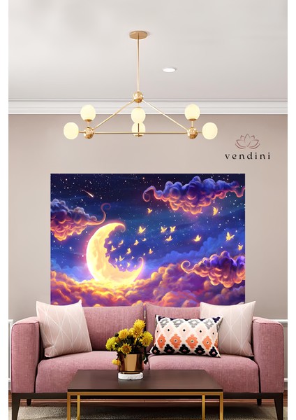 GND DİJİTAL Kaliteli Kumaş, Canlı Renkler Duvar Halısı/Örtüsü(Gerçek kadife kumaş, İncecik örtü değildir)