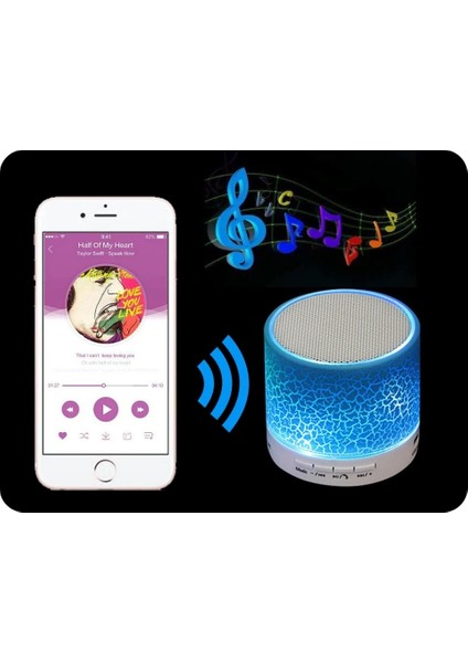 Mini Bluetooth Hoparlör Dayanıklı LED Işıklı Kablosuz Fm Radyo Aux USB Ses Bombası indirimleri