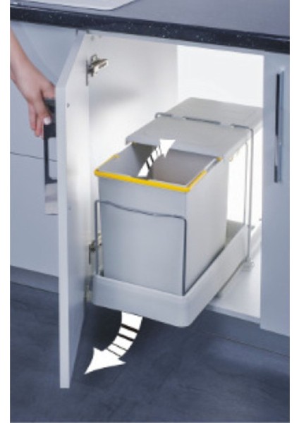 Dolap Içi Raylı Çöp Kovası Gri 20 Lt modelleri