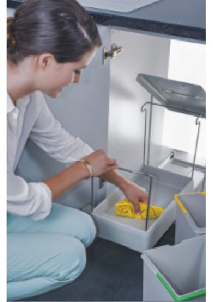 Dolap Içi Raylı Çöp Kovası Gri 20 Lt fırsatları