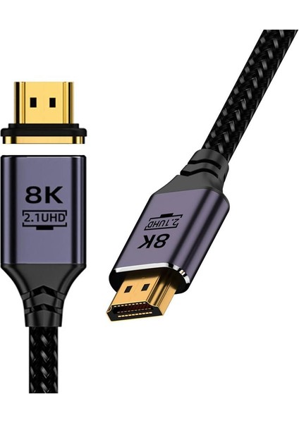 Manyetik Mıknatıslı 1 Metre 8k 60Hz Hdmi To Hdmi Görüntü Aktarım Kablosu, 48GBPS 2.1uhd Hdmi