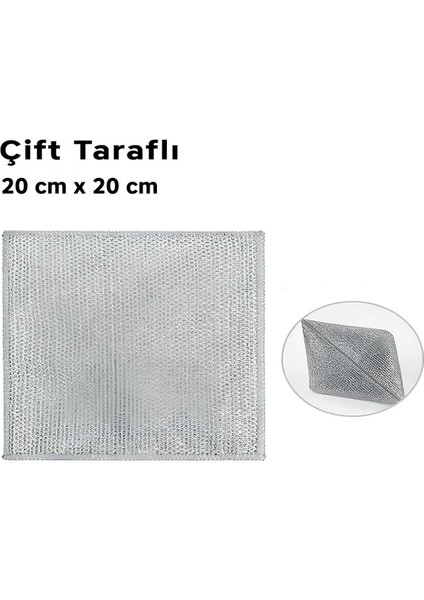 3 Adet Çift Taraflı Çok Amaçlı Tel Temizlik Bezi | Mutfak, Lavabo, Tezgah, Ocak Bezi 20X20 cm