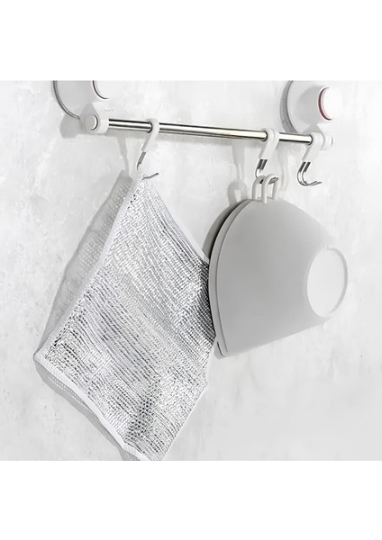 3 Adet Çift Taraflı Çok Amaçlı Tel Temizlik Bezi | Mutfak, Lavabo, Tezgah, Ocak Bezi 20X20 cm