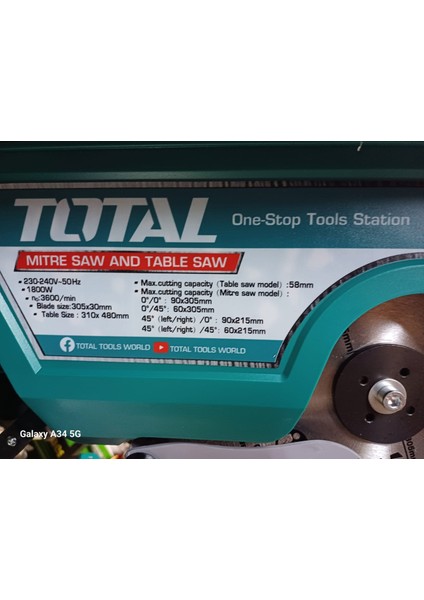 TMS43183051 Üstten Tablalı Gönye Kesme Makinası Gönye Testere 1800W 305 mm modelleri