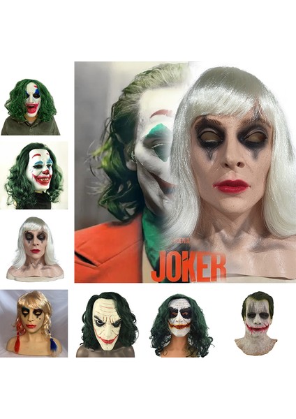 Kötü Cadılar Bayramı Joker Lateks Maske Kara Şövalye Cosplay Korku Palyaço Komik Maske (Yurt Dışından)