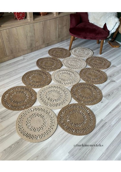 My Doğa Store Hasır Jüt Halı El Örgüsü Halı Kilim Yıkanabilir Çift Taraflı