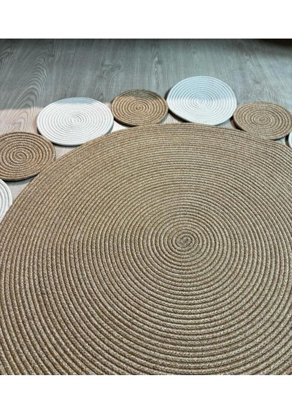 Hasır Jüt Halı El Örgüsü Halı Kilim Yıkanabilir Çift Taraflı Yuvarlak modelleri