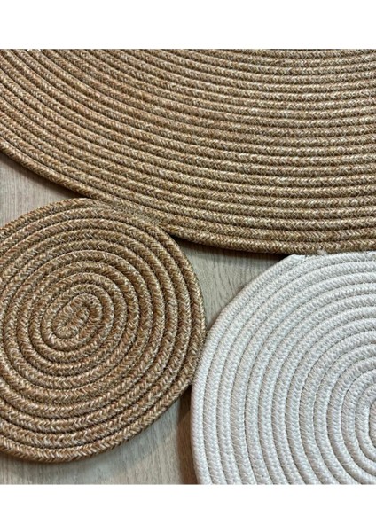 Hasır Jüt Halı El Örgüsü Halı Kilim Yıkanabilir Çift Taraflı Yuvarlak fırsatları