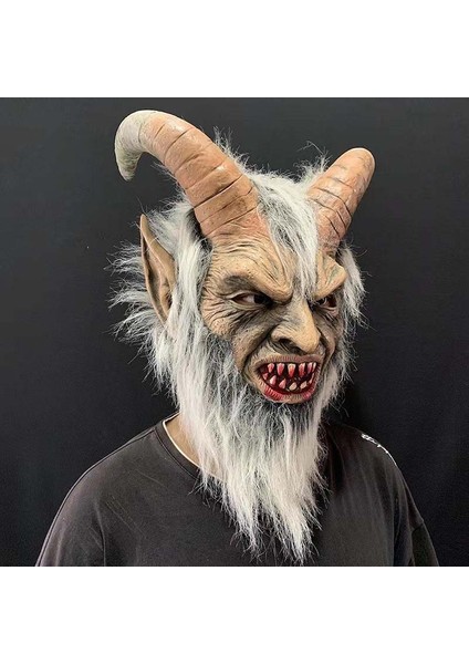 Erkek Krampus Demon Maskesi Film Cosplay Koyun Boynuzu Şeytan Kafa Kapağı (Yurt Dışından)