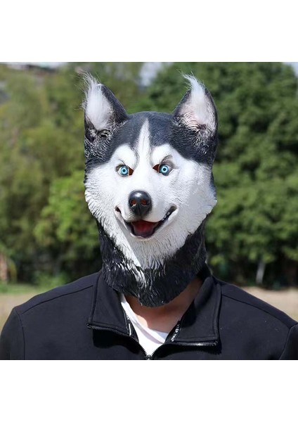 Sıcak Yeni Cadılar Bayramı Sibirya Husky Köpek Lateks Maske Köpek Kafası Maskeleri (Yurt Dışından)