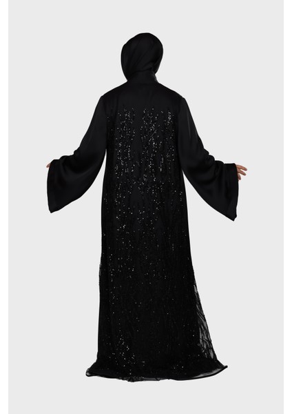 Harika Wear Işlemli Siyah Abaya Ferace