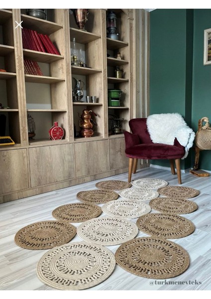 My Doğa Store Hasır Jüt Halı El Örgüsü Halı Kilim Yıkanabilir Çift Taraflı