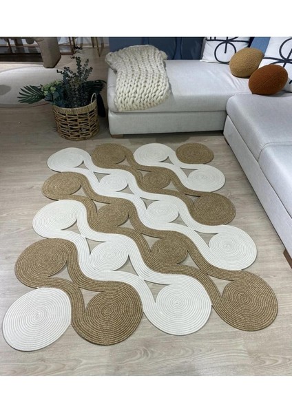 My Doğa Store Hasır Jüt Halı El Örgüsü Halı Kilim Yıkanabilir Çift Taraflı