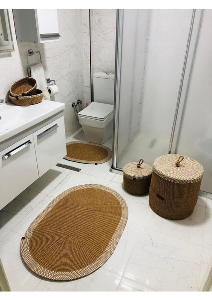 Hasır Jüt 6 Parça Banyo Seti