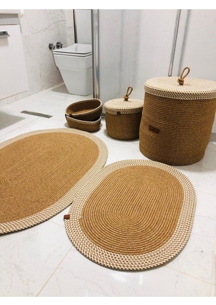 Hasır Jüt 6 Parça Banyo Seti