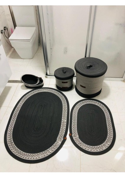 Hasır Jüt 6 Parça Banyo Seti