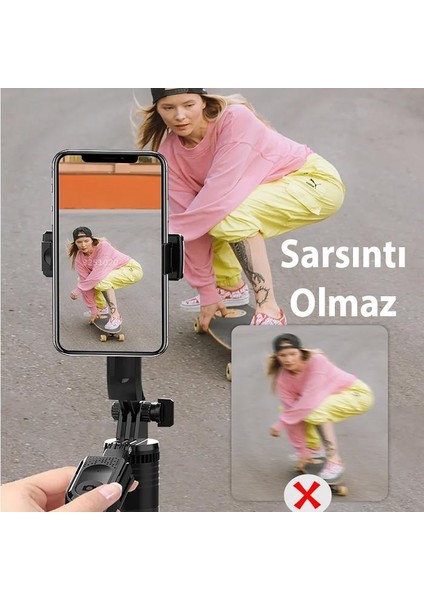 Uzaktan Kumandalı Bluetooth Selfie Çucuğu Monopod Uzunluk Ayarlamalı Tripod Canlı Yayın Standı