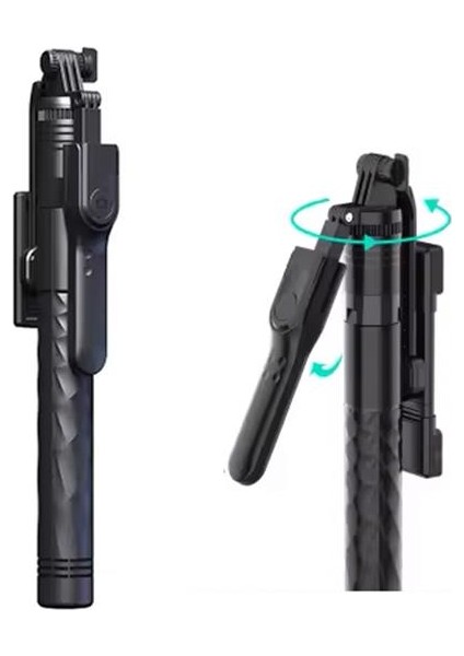 Uzaktan Kumandalı Bluetooth Selfie Çucuğu Monopod Uzunluk Ayarlamalı Tripod Canlı Yayın Standı