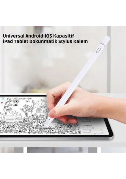 Android ve Ios Uyumlu Dokunmatik Ekran Kalemi Kapasitif iPad Stylus Kalem Tüm Tabletlere Uyumlu