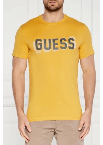 Ss Cn Guess Logo Tee Erkek Sarı T-Shirt M4YI15I3Z14-G2E0