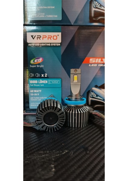 H11 Vrpro Silver 6000K-6500K Saf Beyaz Işık Ledzenon 18000LÜMEN 60W Garantili Ürün 12-24V fırsatları