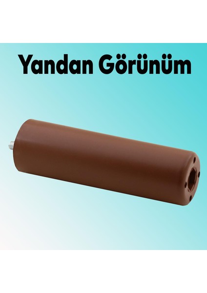 Mobilya Kanepe Koltuk Baza Yükseltici M8 Civatalı İnce Diş Destek Ayağı Kahve 15 cm 8 Adet