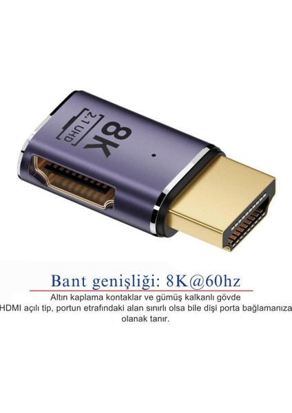 HDMI To HDMI 8k 2.1uhd Çevirici 8k Dönüştürücü Otg 8k 60hz Görüntü Aktarım Çevirici Adaptör