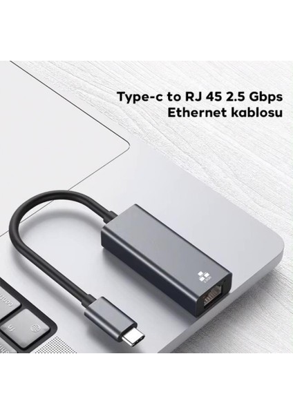 Type-C To RJ45 Dönüştürücü Type-C To Ethernet Dönüştürücü Lan Adaptör 2.5 Gbps Ethernet Kit