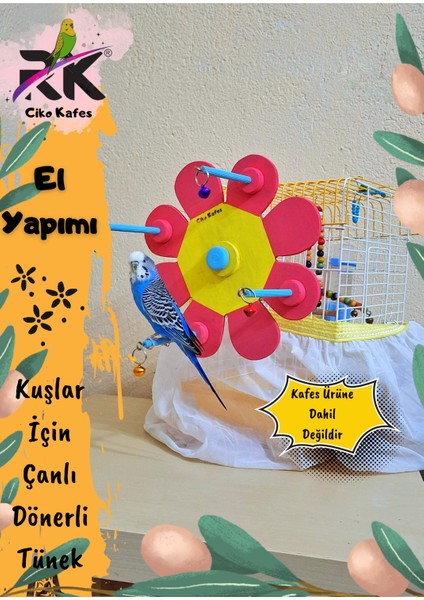 Eğlenceli Dönerli Çanlı Kuş Tüneği
