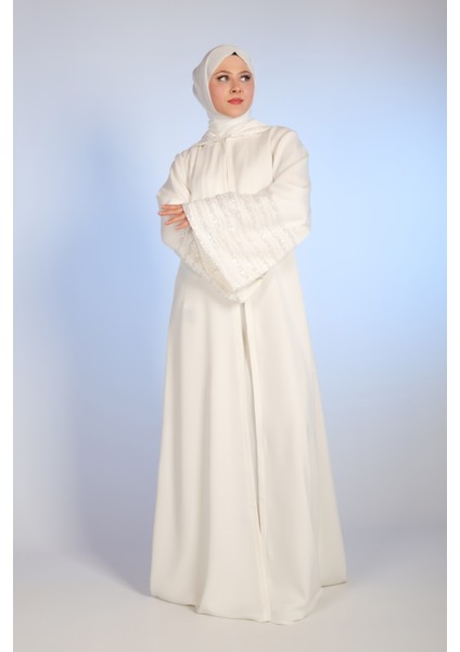 Harika Wear Prenses Abaya Beyaz