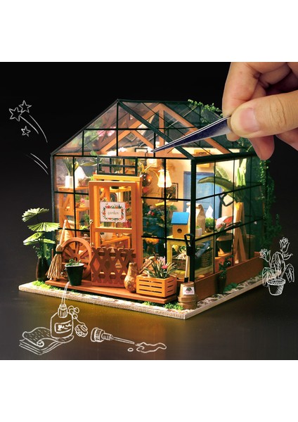 Dıy Dollhouse Ahşap Oda Birleştirin Kiti Ev Dekorasyon (Yurt Dışından)