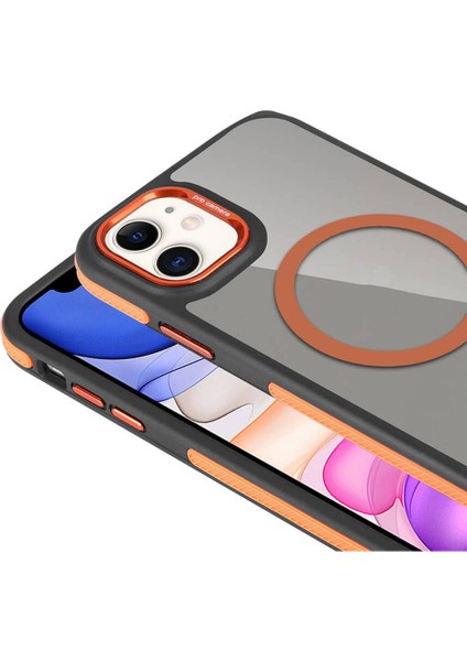 Apple iPhone 11 Kılıf Magsafe Şarj Özellikli Mat Görünümlü Zore Solo Kapak-Turuncu fiyatları
