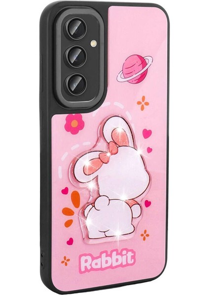 Galaxy A24 Kılıf Parlayan Kabartmalı Ikonik Figürlü Zore Amas Silikon Kapak-Pembe fiyatları