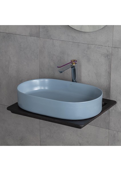 E-W1202MM Tezgah Üstü Lavabo Mat Mavi