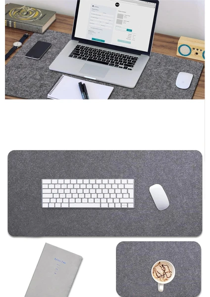 Keçe Çalışma Masası Düzenleme ve Oyuncu Mouse Pedi Ofis Masa Üstü Düzenleyici Mat 40X80 cm