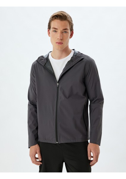 Spor Ceket Kapşonlu Uzun Kollu Fermuarlı Cep Detaylı modelleri