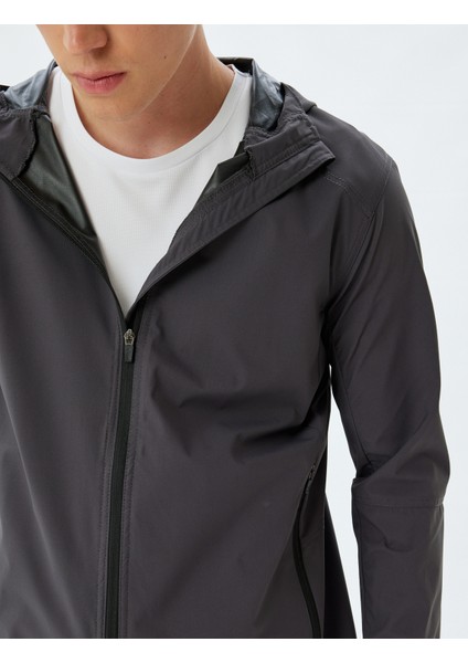 Spor Ceket Kapşonlu Uzun Kollu Fermuarlı Cep Detaylı indirimleri