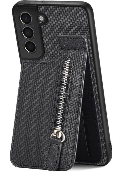 Samsung Galaxy S21 Manyetik Araç Montaj Fermuar Cüzdan Standı Crad (Yurt Dışından)
