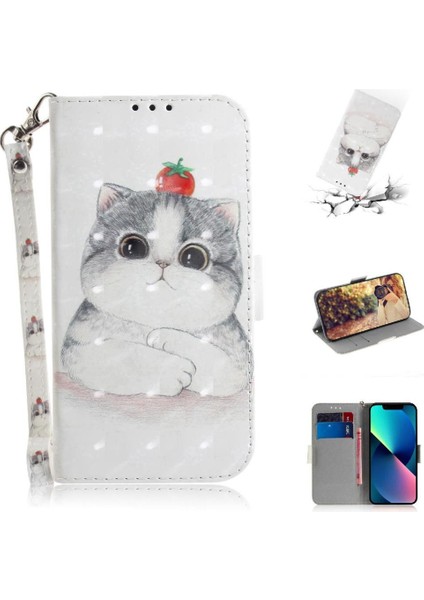 IPhone 13 Mini Kart Yuvaları Manyetik Kapatma Için 3D Boyalı Koruyucu Kılıf (Yurt Dışından)
