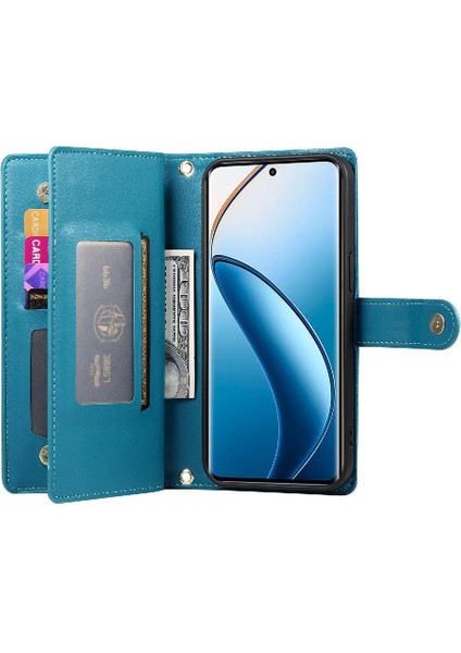 GX Boutique Realme 12 Pro Için Flip Case Crossbody Kayış Çok Fonksiyonlu Cüzdan Standı (Yurt Dışından)