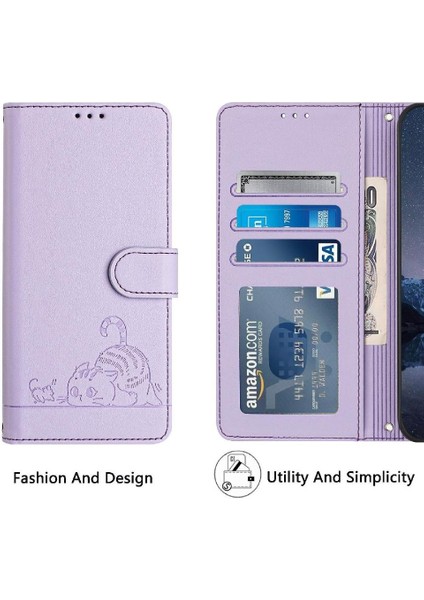 Vıvo Y19/Y5S Kart Yuvası Tutucu Için Kickstand Cüzdan Kapak Çevirin Kedi Rfıd (Yurt Dışından) modelleri