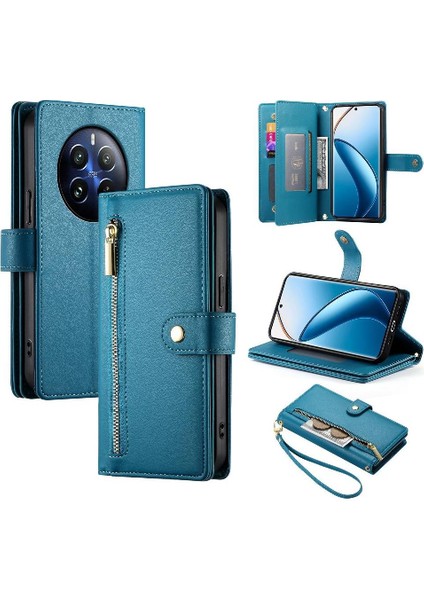 Realme 12 Pro Artı Iş Cüzdan Standı Için Flip Case Crossbody Kayış (Yurt Dışından)